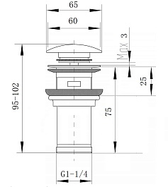 Milacio Донный клапан MC.010.SL серебро – фотография-5